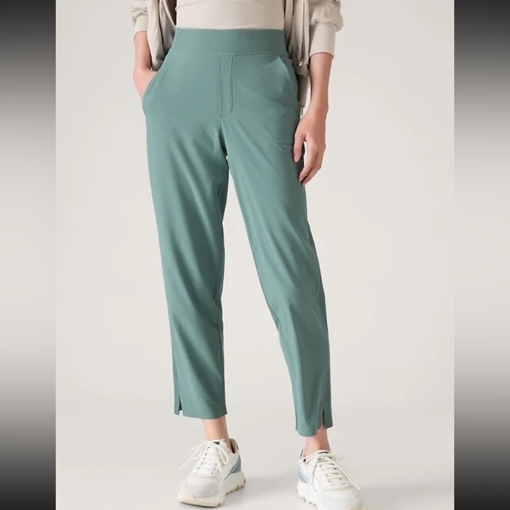 Athleta Brooklyn Mid Rise Ankle Pant Green Size 10 Athletic Leisure Pant New - Picture 2 of 10